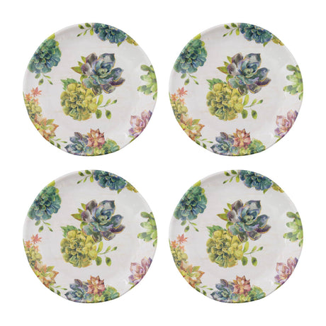 Succulents 6" Melamine Plate Set of 4