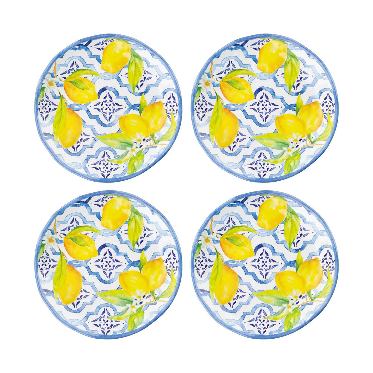 Lovely Lemons 6" Melamine Plate Set of 4
