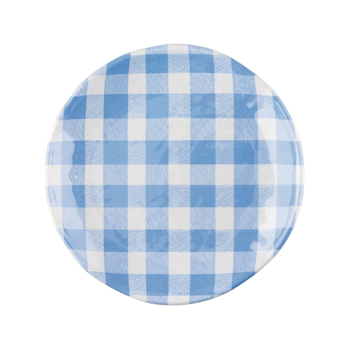 Gingham 6" Melamine Plates, Blue Set of 4