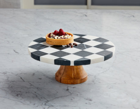 Checkered Marble Pedestal