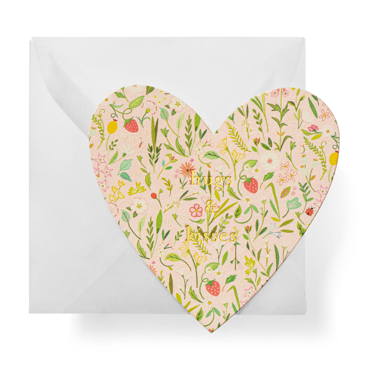 Hugs and Kisses Floral Heart Gift Enclosures