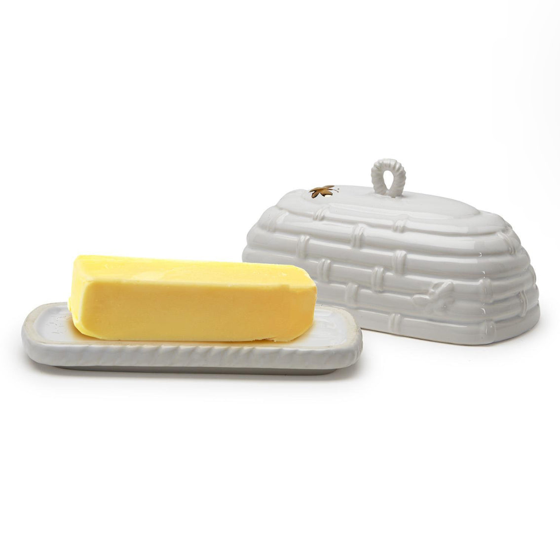 Golden Bee Covered Butter Dish