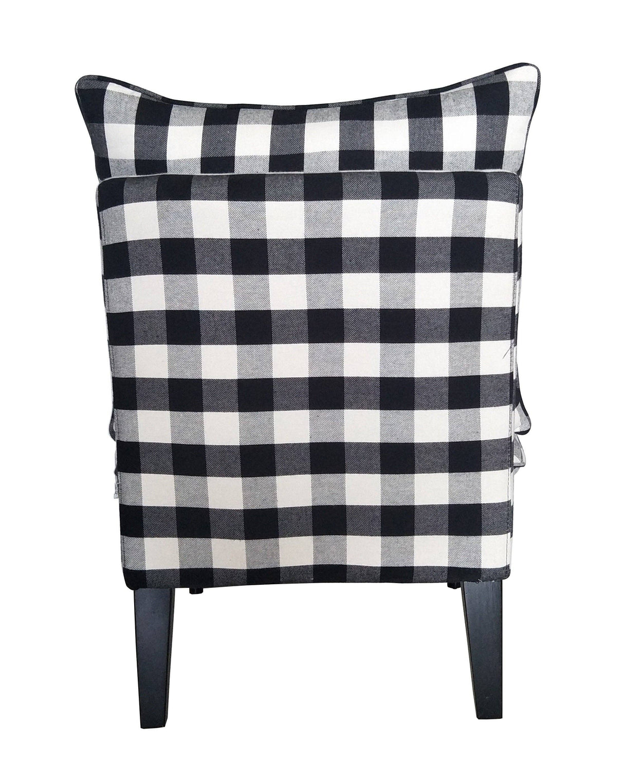 Sasha Slipper Chair in Black White Buffalo Check Plaid Uphol