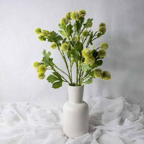 White Pom Pom Spray - Realistic Artificial Flowers