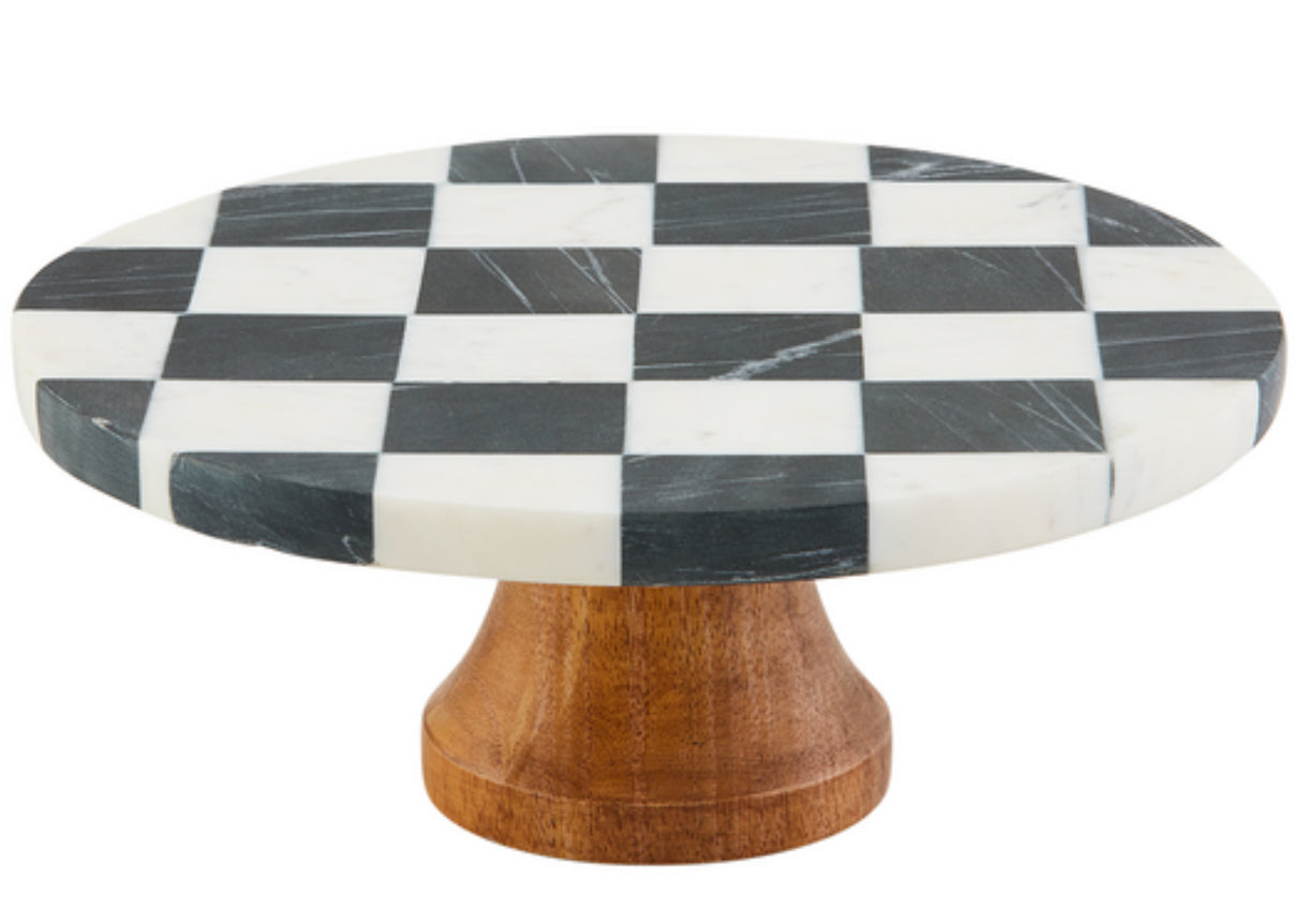 Checkered Marble Pedestal