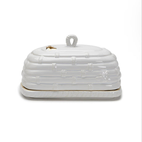 Golden Bee Covered Butter Dish