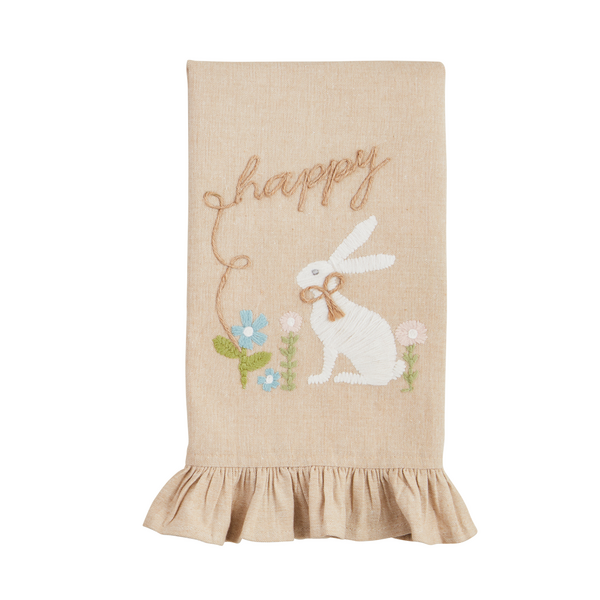 Embroidered Happy Towel