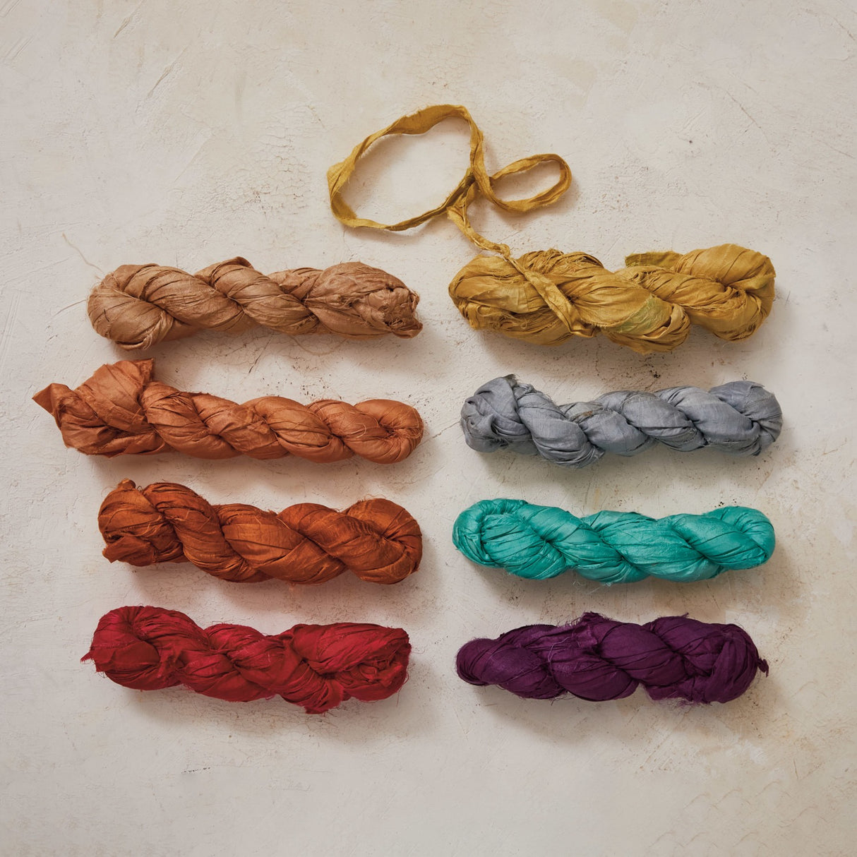 70-75 Yard Recycled Torn Silk Ribbon