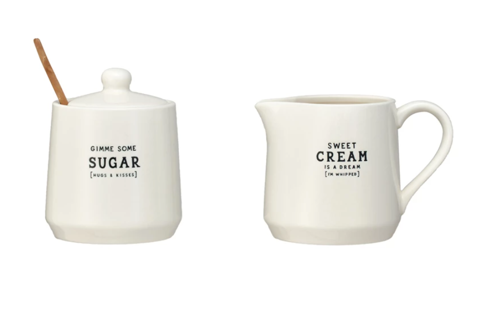 Stoneware Creamer and Sugar Pot Set