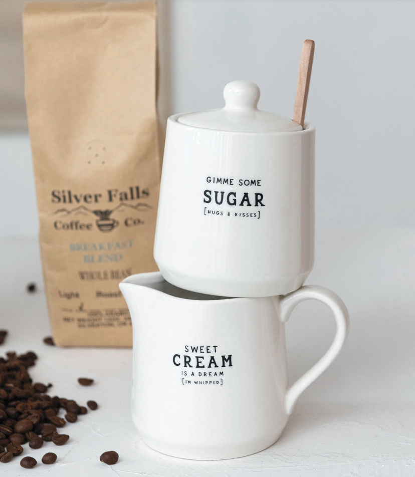 Stoneware Creamer and Sugar Pot Set