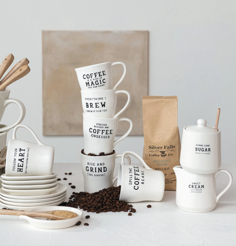 Stoneware Creamer and Sugar Pot Set