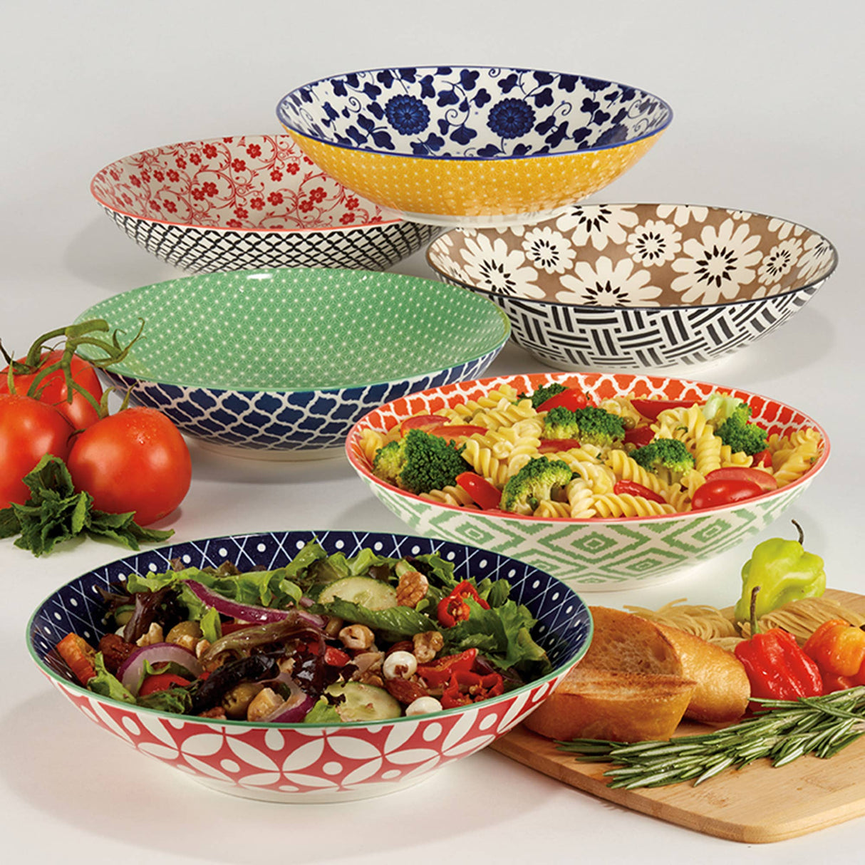 Soho Set of 6 Dinner Bowls 9.25in x 2.25in High