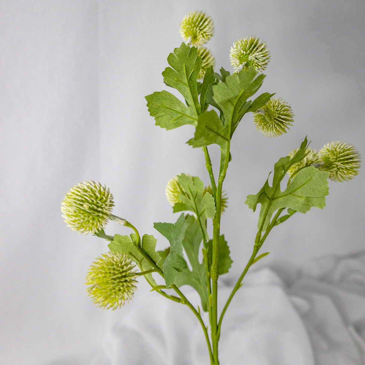 White Pom Pom Spray - Realistic Artificial Flowers