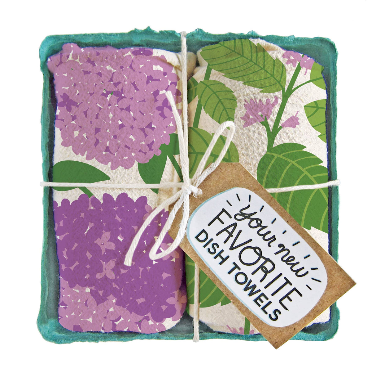 LILAC PURPLE (Mint, Lilac) - Tea Towel Set of 2