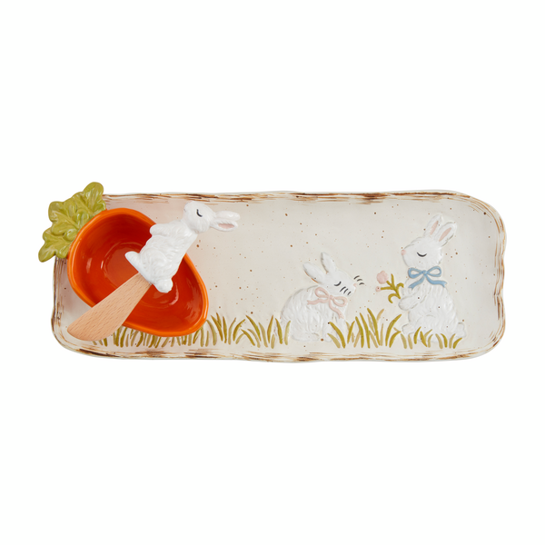 Bunny Tray and Carrot Dip Set