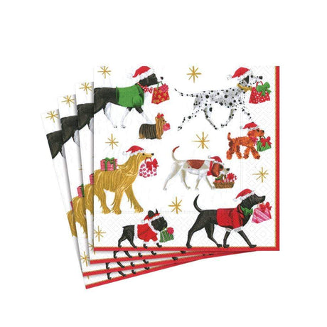 Christmas Delivery Paper Cocktail Napkins in White
