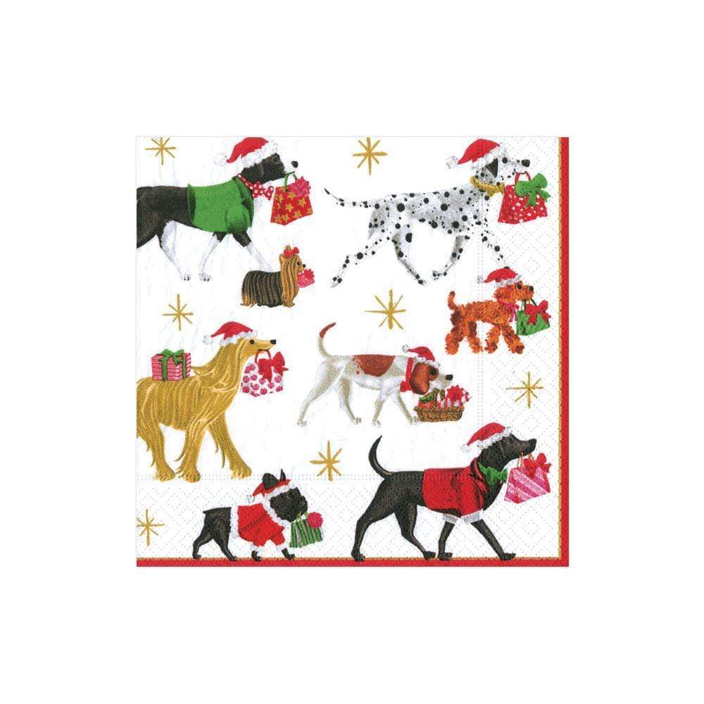 Christmas Delivery Paper Cocktail Napkins in White