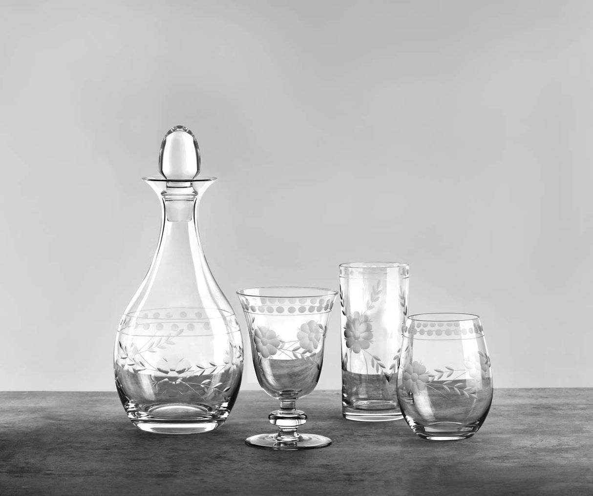 Set of Four Belle Fleur Goblet 9oz