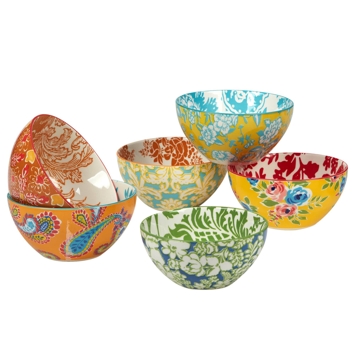 Damask Floral All Purpose Bowl 4.75" x 2.25" (6) asst.