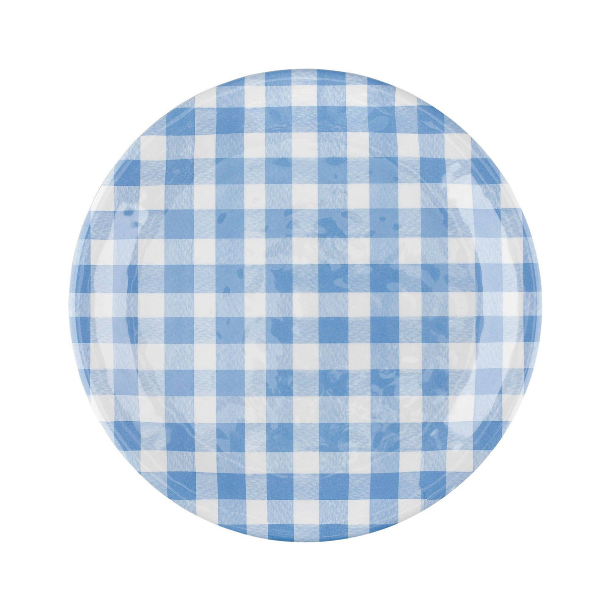 Gingham 9" Melamine Plates, Blue