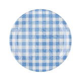 Gingham 9" Melamine Plates, Blue