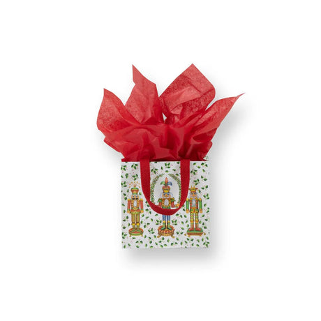 Nutcracker Christmas White Small Square Gift Bag