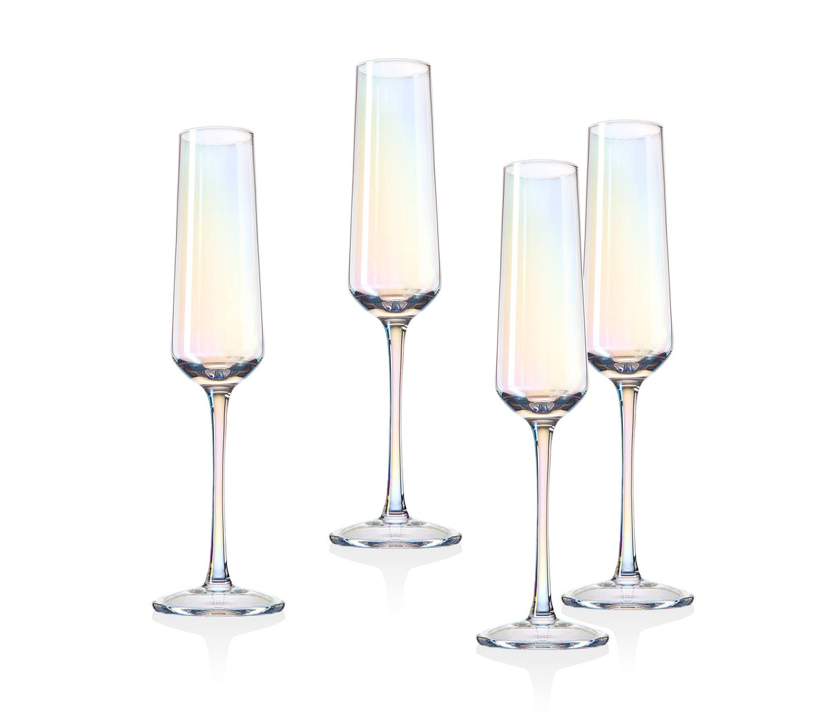 Iridescent Champagne Flutes- set of 4