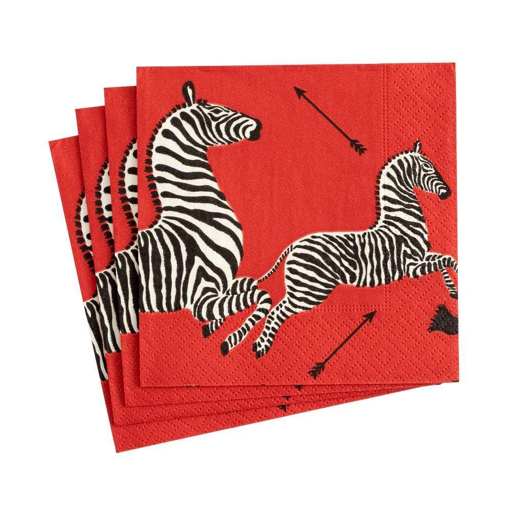 Red Zebra Cocktail Napkins