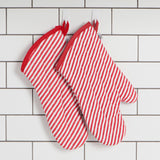 Superior Red Narrow Stripe Oven Mitt