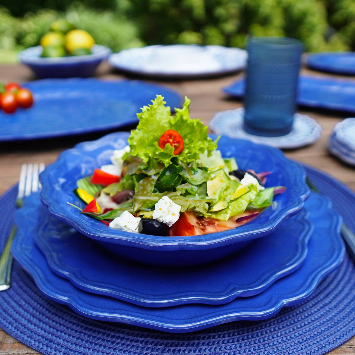 Indigo Blue 100% Melamine Dinner Plate 11in