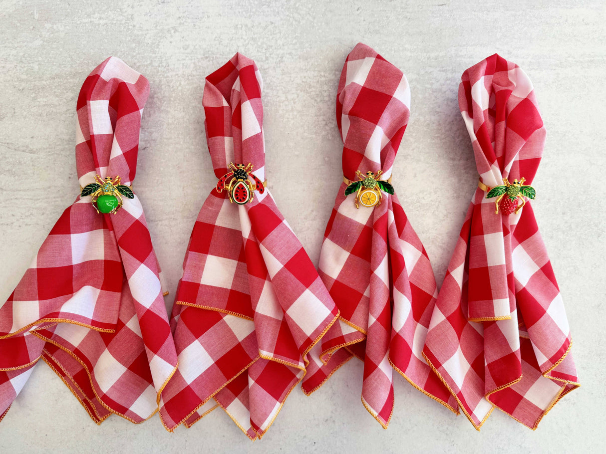 Fruit Fly Napkin Rings, set of four