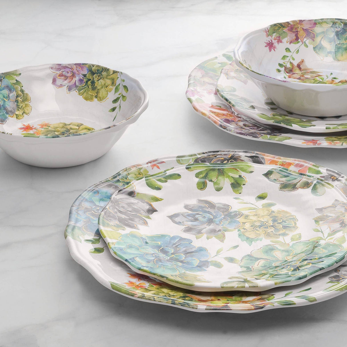 Succulents 11" Melamine Plate