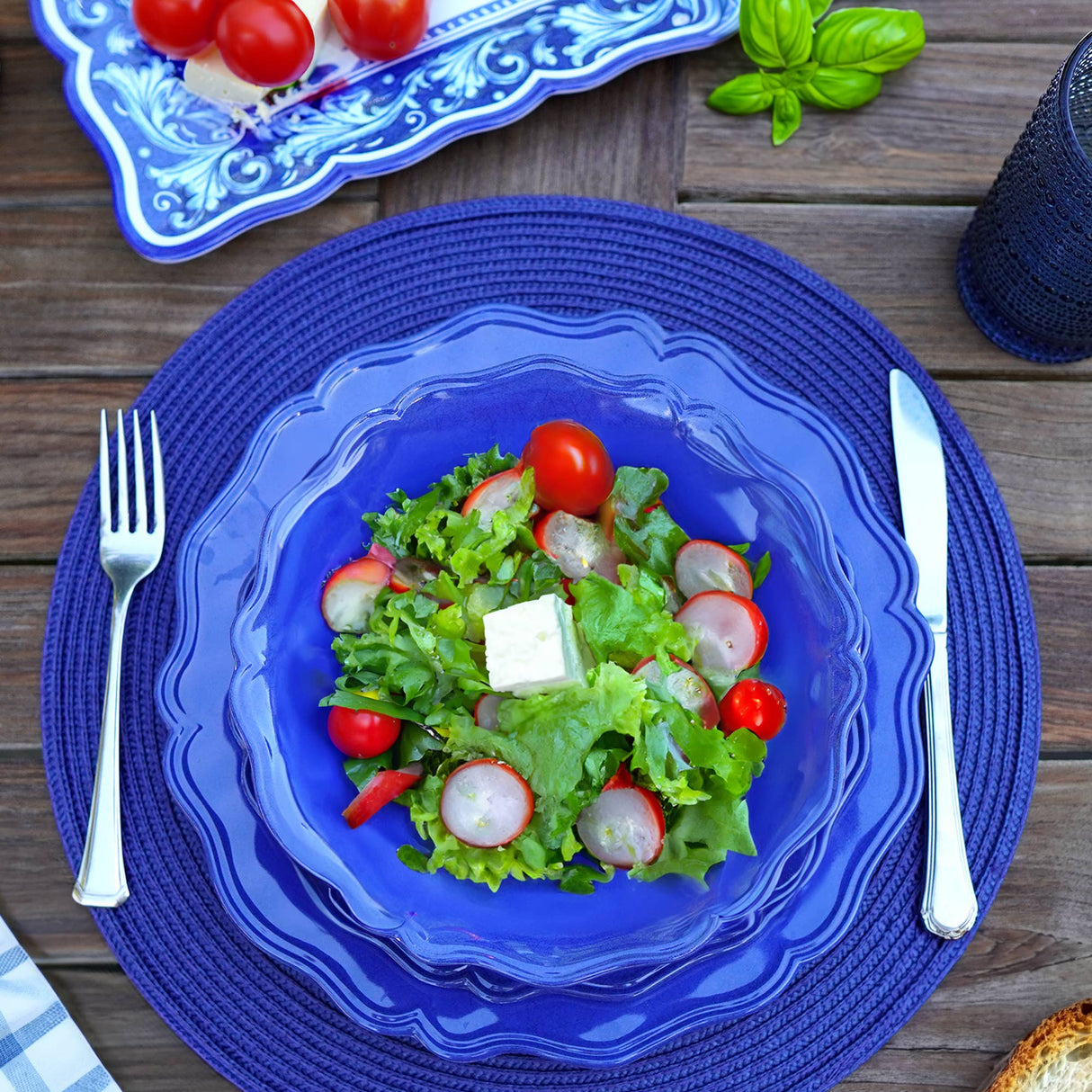 Indigo Blue 100% Melamine Dinner Plate 11in