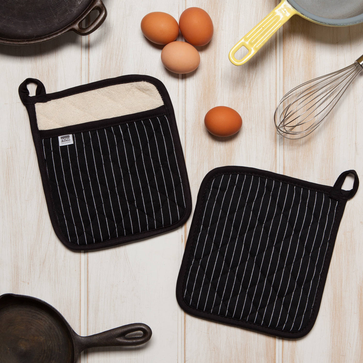 Superior Black Pinstripe Potholder