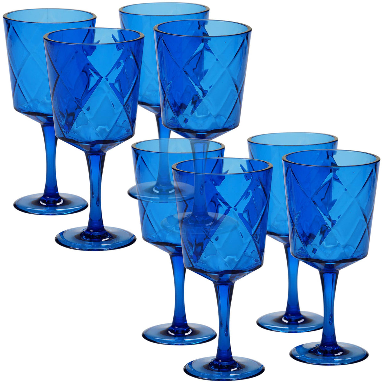 Diamond HW Acrylic Drinkware - Cobalt Blue Goblet