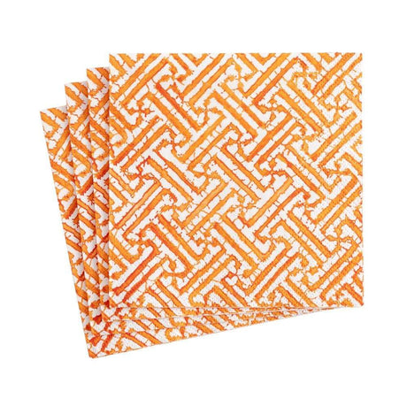 Fretwork Orange Cocktail Napkins