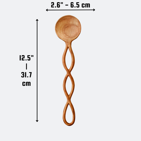 Twisted Handle Wooden Salad Spoon - 12.5"