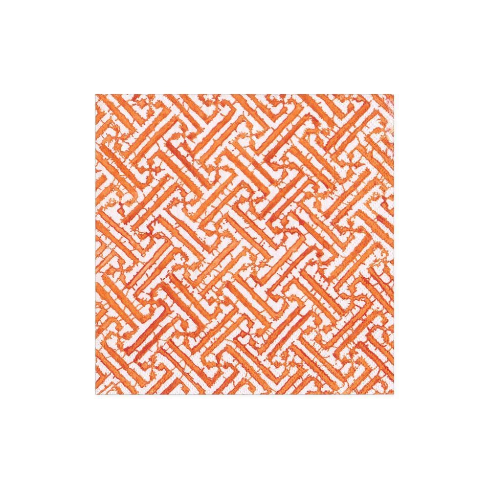 Fretwork Orange Cocktail Napkins