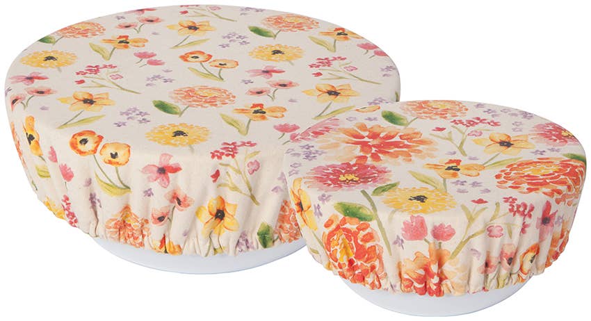 Cottage Floral Bowl Covers Set of 2