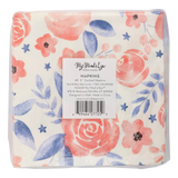 PLNP358 - Red and Blue Watercolor Floral Paper Cocktail Napkin