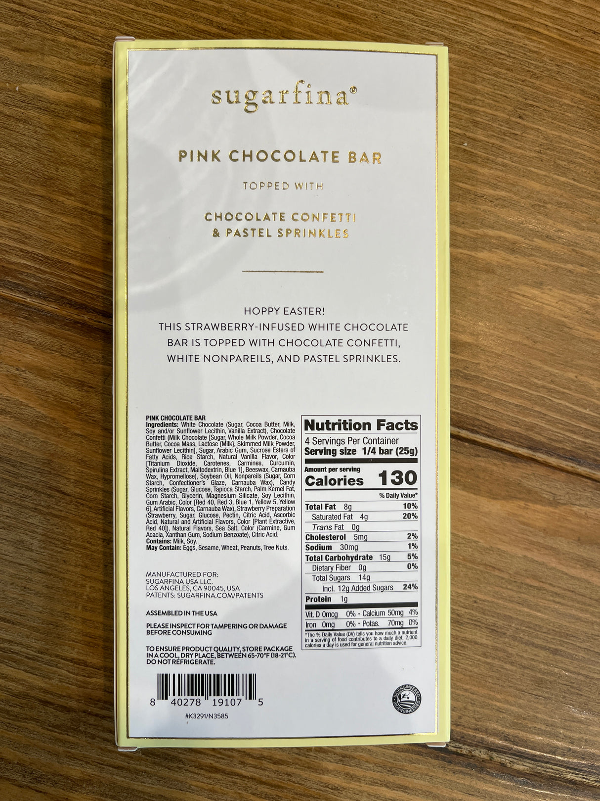 Bunny Bark - Pink Chocolate Bar by Sugarfina