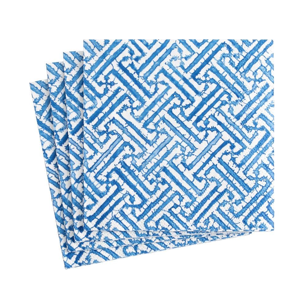 Fretwork Blue Cocktail Napkins