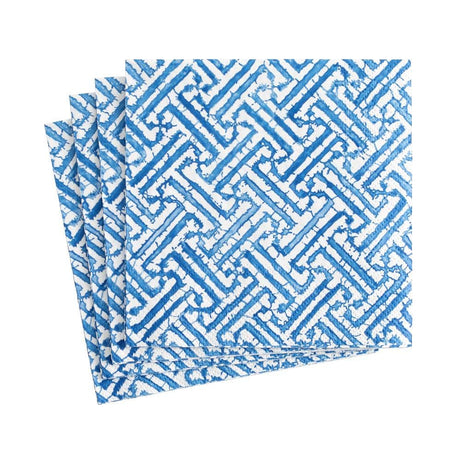 Fretwork Blue Cocktail Napkins