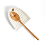 Bee Skep Spoon Rest W/ Wooden Spoon