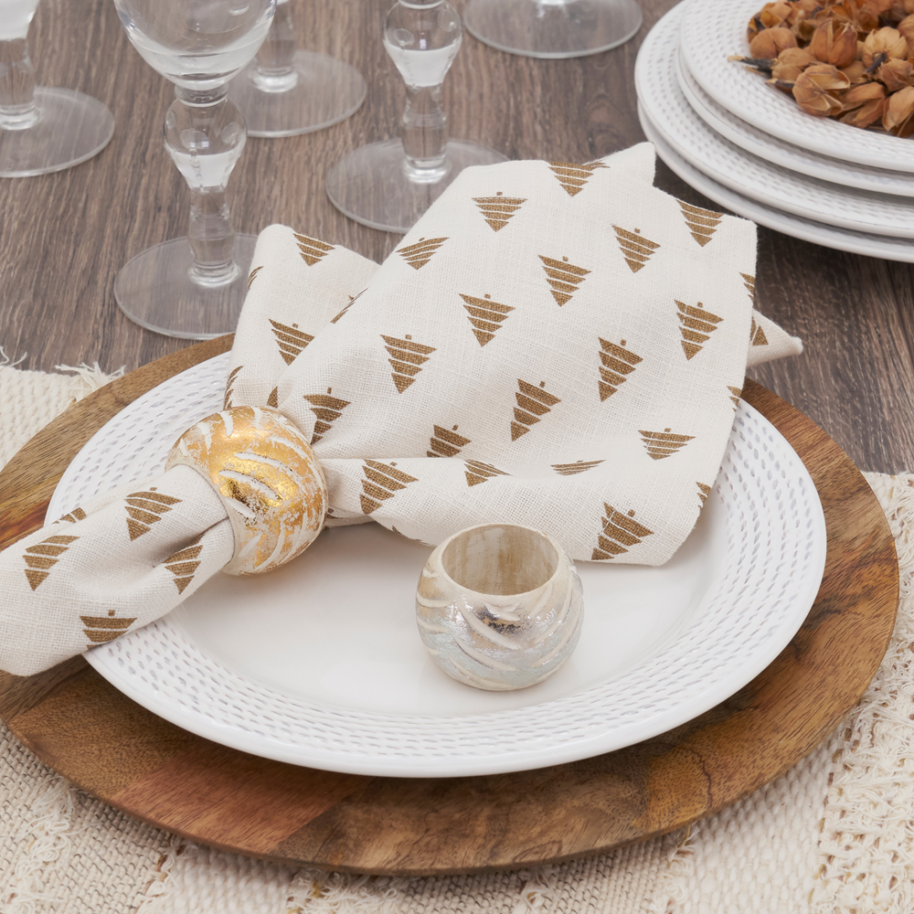 Foil Print Wood Napkin Ring