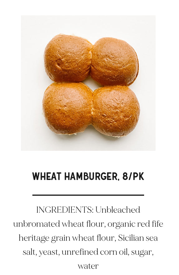 Wheat Hamburger Buns - 8 Pack