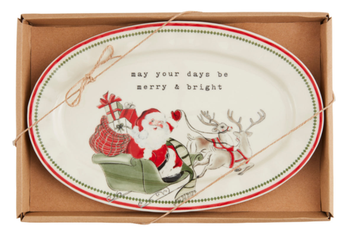 Merry and Bright Sentiment Plate