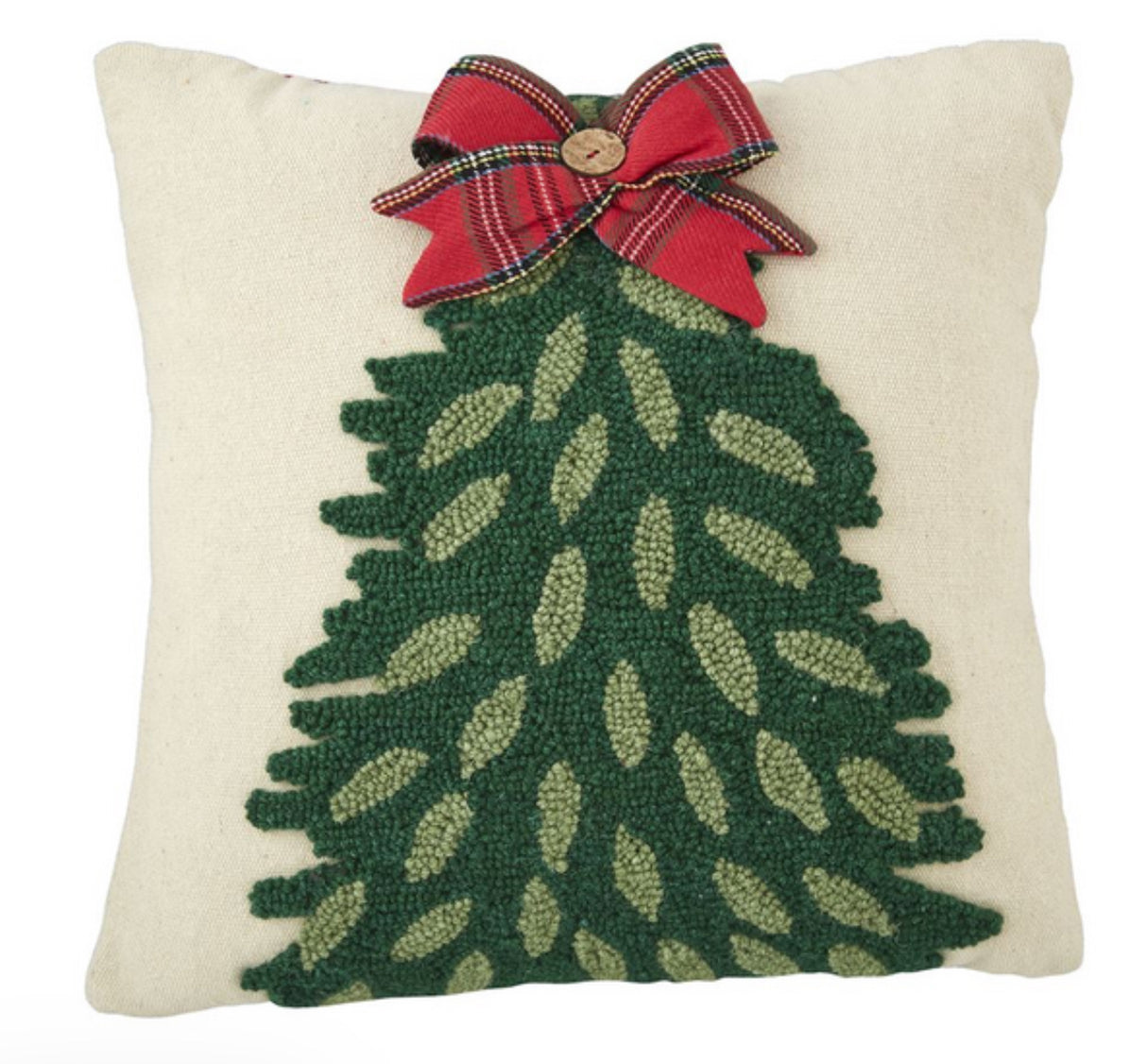 Tree Tartan Hook Wool Pillow