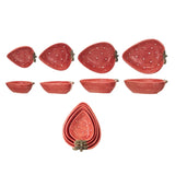 Stoneware strawberry measuring cups