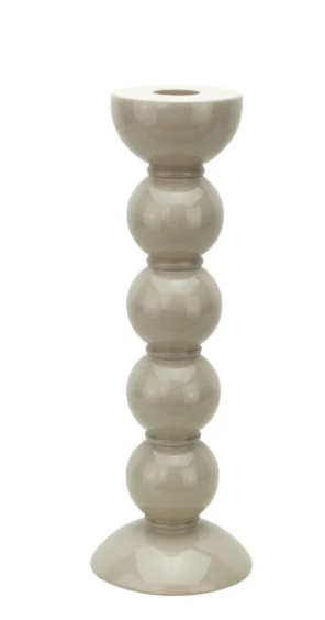 Tall Cappuccino Bobbin Candlestick- 24cm